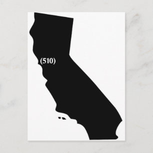 510 Area Code, California, Bay Area Postcard