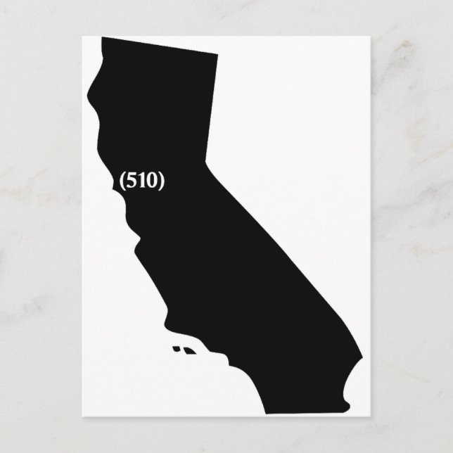510 Area Code, California, Bay Area Postcard (Front)