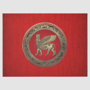 [510] Assyrian Winged Bull - Gold Lamassu Tissue Paper