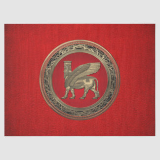 [510] Assyrian Winged Bull - Gold Lamassu Tissue Paper