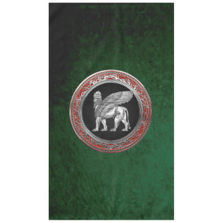 [510] Assyrian Winged Lion - Silver Lamassu Tablecloth