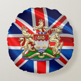 [510] Hong Kong Historical 1959-1997 Coat of Arms Round Cushion