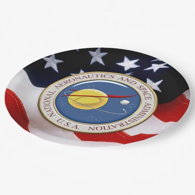 [510] NASA Emblem [3D] Paper Plate (Angled)