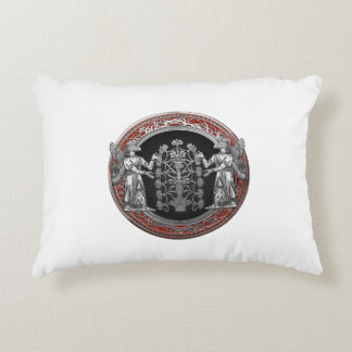 [510] Two Silver Ninurtas with Tree of Life Decorative Cushion