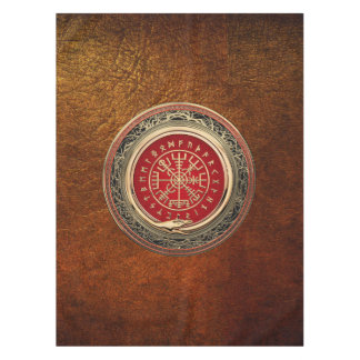 [510] Vegvisir - Viking Gold Magic Runic Compass Tablecloth