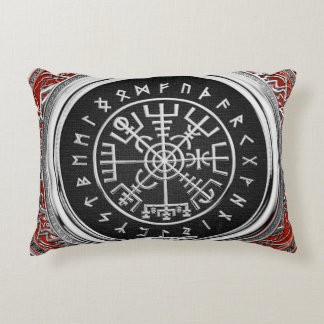 [510] Vegvisir - Viking Silver Magic Runic Compass Decorative Cushion