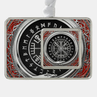 [510] Vegvisir - Viking Silver Magic Runic Compass Plated Framed Ornament