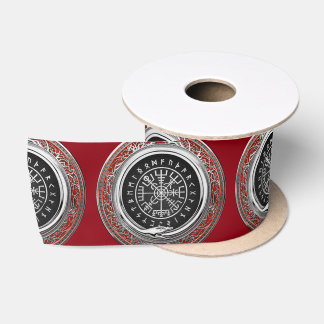 [510] Vegvisir - Viking Silver Magic Runic Compass Satin Ribbon