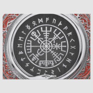 [510] Vegvisir - Viking Silver Magic Runic Compass Tissue Paper