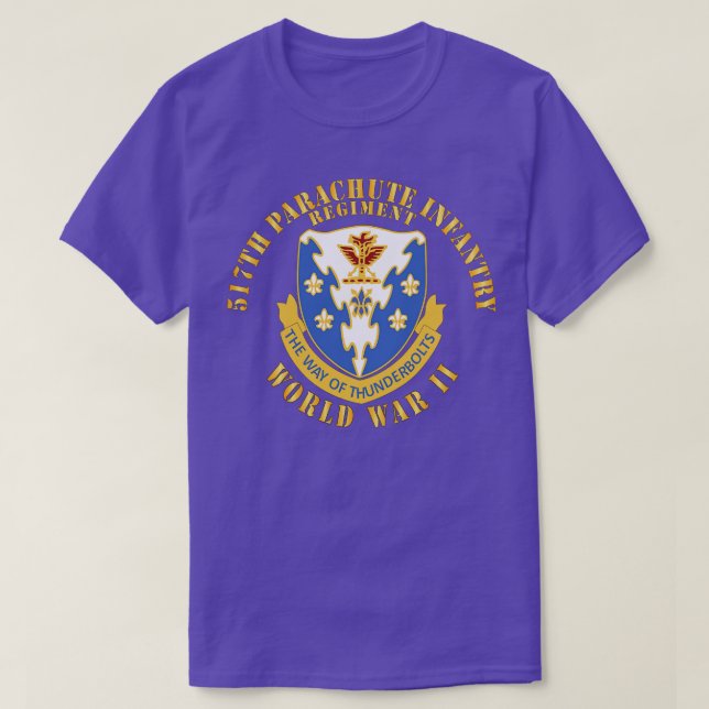 517th Parachute Infantry Regiment WWII w DUI X T-Shirt (Design Front)