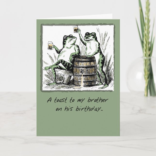 51941 Brother, Birthday Frogs with Beer Card (Front)