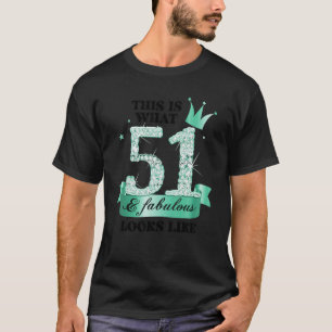 51 & Fabulous I Turquoise White Party Group Photo  T-Shirt
