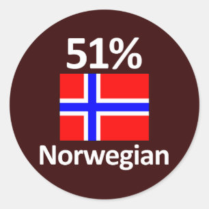 51% Norwegian Classic Round Sticker