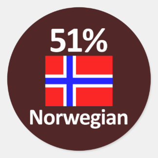 51% Norwegian Classic Round Sticker