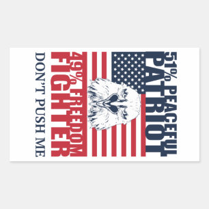 51% Peaceful Patriot - Patriotic Stickers