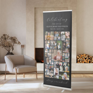 51 Photos Funeral Photo Collage Template Memorial Retractable Banner