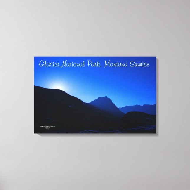 51" x 33" Glacier Park Sunrise Wrapped Canvas (Front)