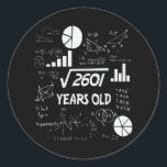 51 Year Old Bday Math Teacher 51st Birthday Gift Classic Round Sticker<br><div class="desc">Celebrate birthdays with a clever twist! This funny math design uses equations and square roots to reveal the age, making it the perfect choice for math lovers, teachers, students, and geeks who enjoy a good nerdy joke. Great for milestone birthdays, classroom celebrations, or anyone who appreciates clever humor mixed with...</div>