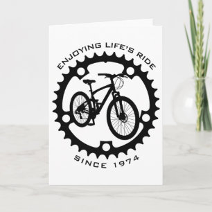 51 Year Old Mountain Biker 1974 51st Birthday Biki Card