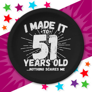 51 Year Old Sarcastic Meme Funny 51st Birthday Paper Plate
