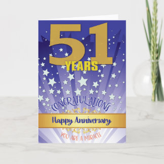 51 Year Recovery Anniversary Bold Numeral Card