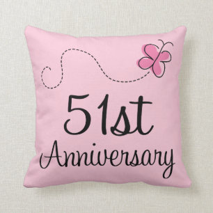 51st Anniversary Celebration Gift (butterfly) Cushion