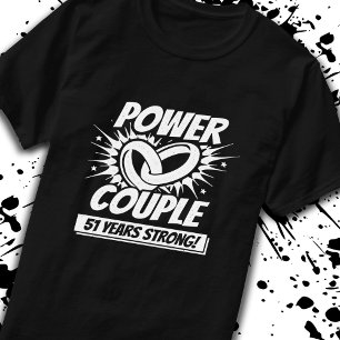 51st Anniversary Couples Married 51 Years Strong T-Shirt