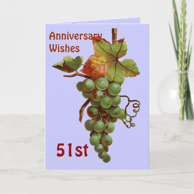 51st Anniversary wishes, customiseable Card (Front)