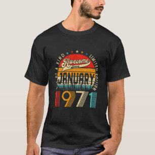51St Bday Decorations January 1971 Men Women 51 Ye T-Shirt
