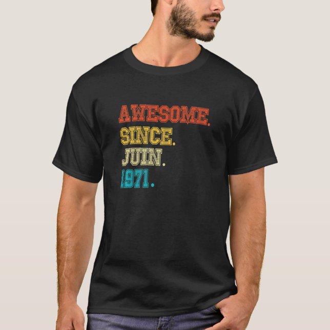 51st Birthday  Awesome Since February 1971 51 Year T-Shirt (Front)