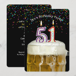 51st Birthday Beer Party Invitation