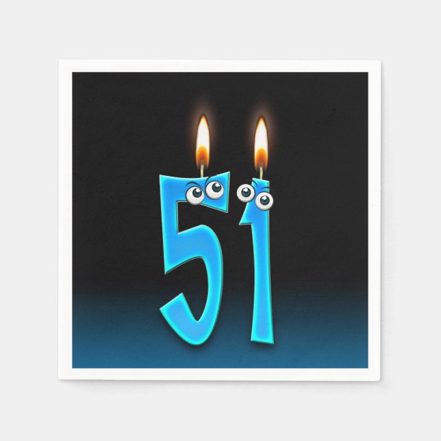 51st birthday candle with eyeballs napkin (Front)