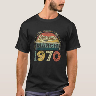 51St Birthday Decorations March 1970 Men Women 51 T-Shirt