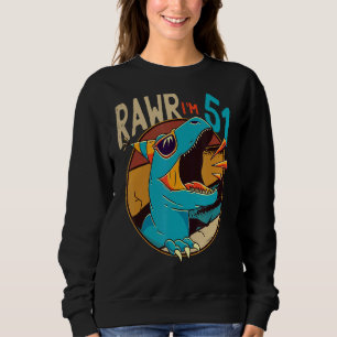 51st Birthday Dinosaur 51 Years Old Dinosaur Birth Sweatshirt