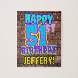 51st Birthday ~ Fun, Urban Graffiti Inspired Look Jigsaw Puzzle
