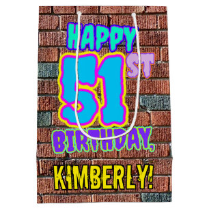 51st Birthday: Fun, Urban Graffiti Inspired Look Medium Gift Bag