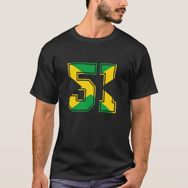 51st Birthday Jamaican 51 Years Old Number 51 Jama T-Shirt (Front)