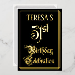 51st Birthday Party — Fancy Script & Custom Name