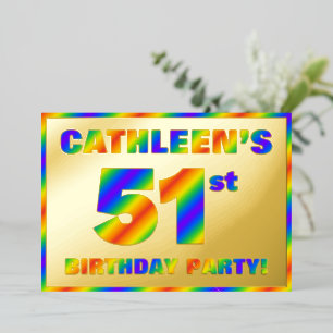 51st Birthday Party — Fun, Rainbow Spectrum “51”