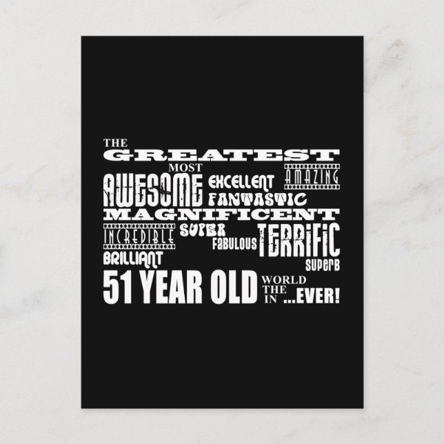 51st Birthday Party Greatest Fifty One Year Old Invitation Postcard (Front)