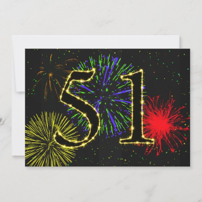 51st birthday party invitate invitation (Front)