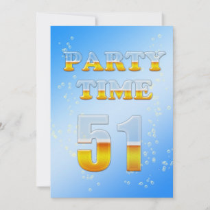 51st birthday party invitation with beer
