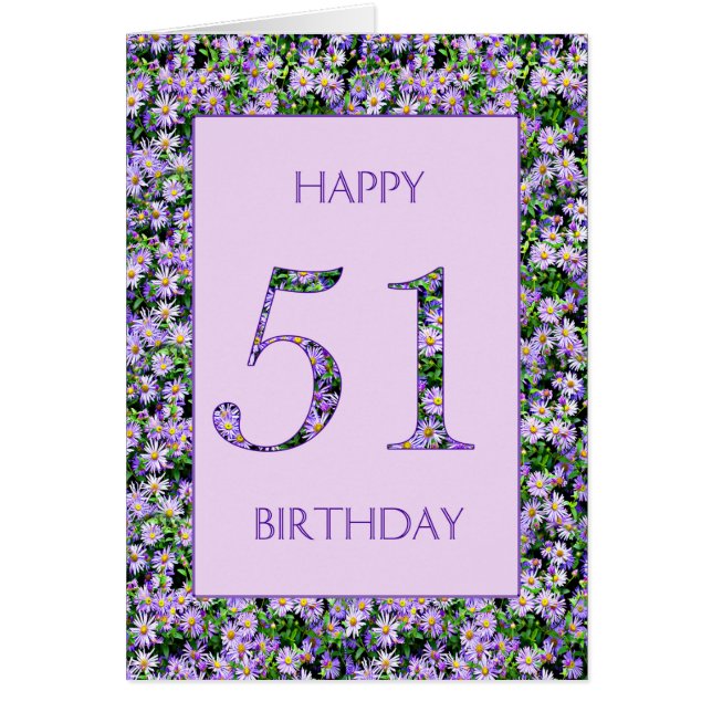 51st Birthday Purple Daisies (Front)