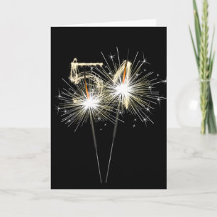 51st Birthday Sparklers on Black Card