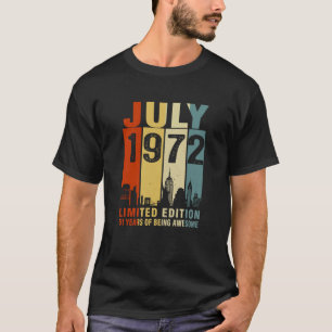 51st Birthday Vintage July 1972 51 Years Old T-Shirt