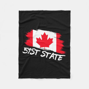 51st State Canada 51 Meme Funny Trump Fleece Blanket