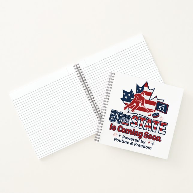51st State Hockey Poutine Freedom Patriotic Notebook (Inside)