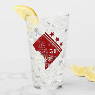 51st - State of Washington DC Flag Borderline Glass