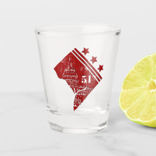 51st - State of Washington DC Flag Borderline Shot Glass