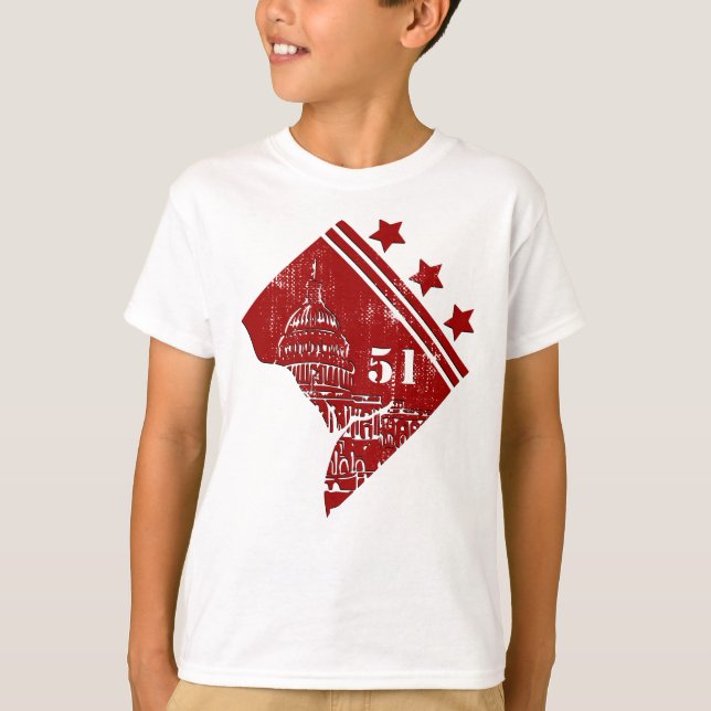 51st - State of Washington DC Flag Borderline  T-Shirt (Front)